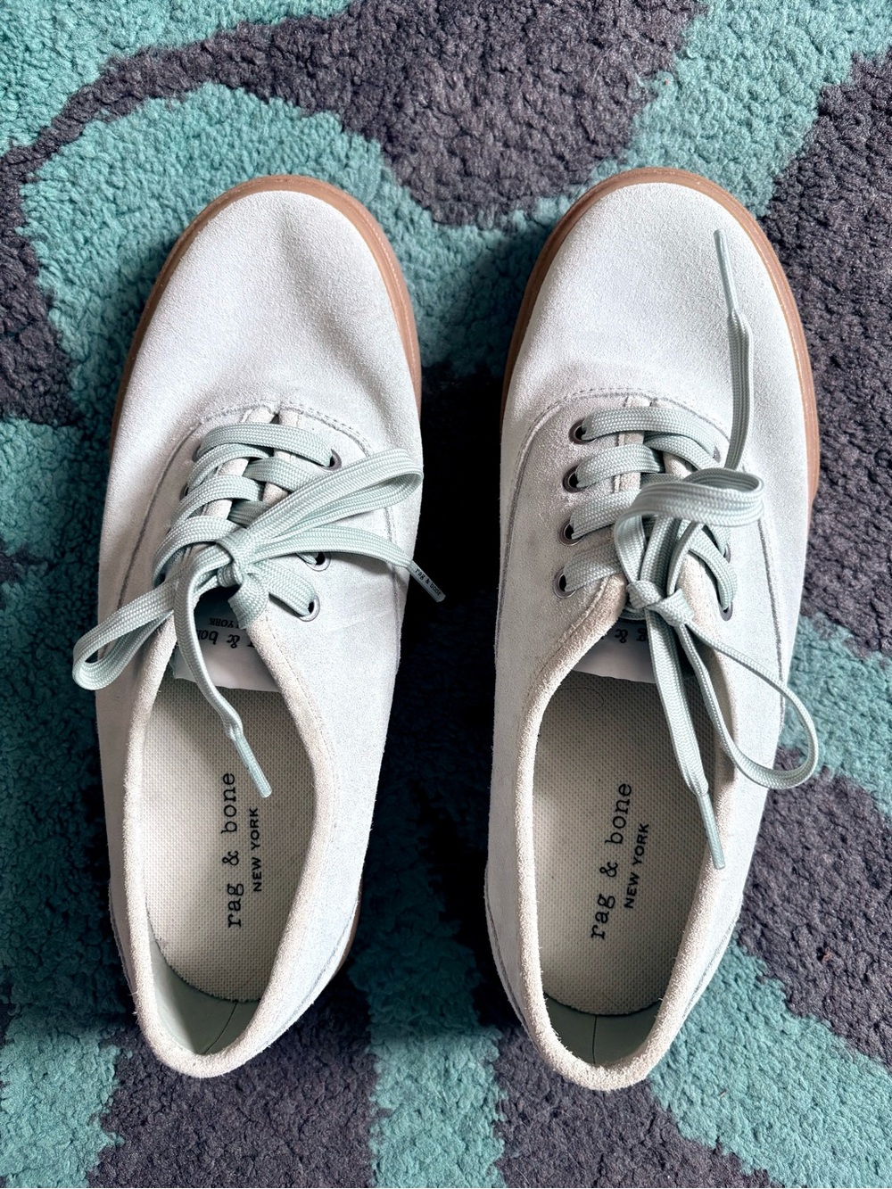 rag & bone Pale Mint Blue Lace-Up Sneakers